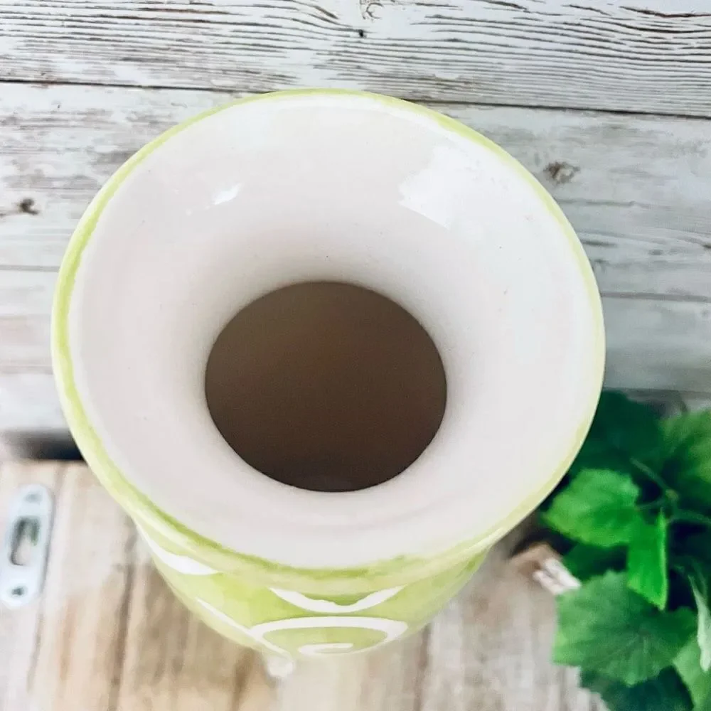 New Gorgeous White & Green Modern Ceramic Vase